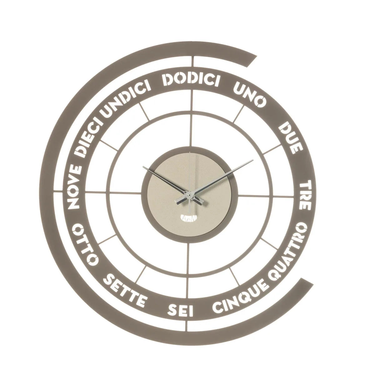 Arti & Mestieri orologio da parete design Skipper cerchi concentrici fango avorio nero bianco