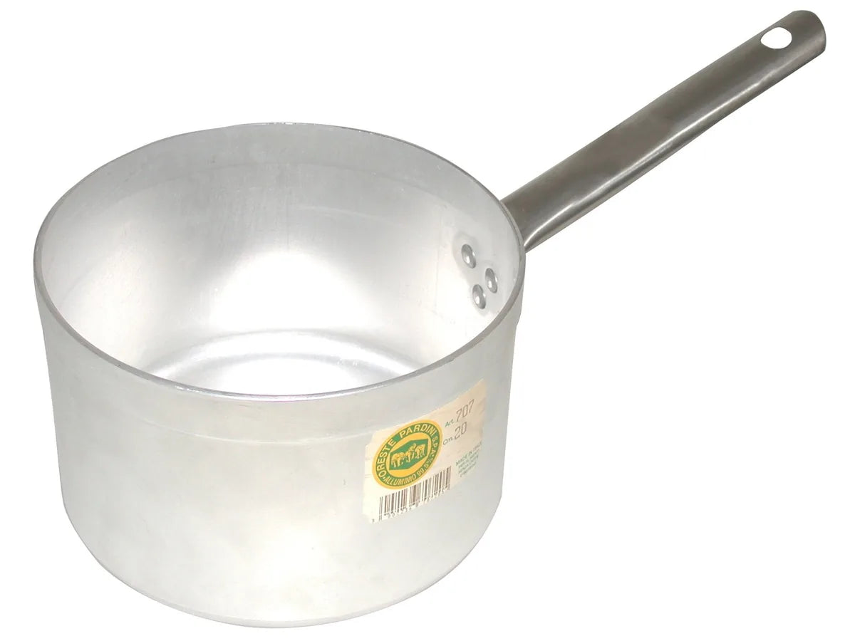 Pardini casseruola alta alluminio grigio con manico 22 cm
