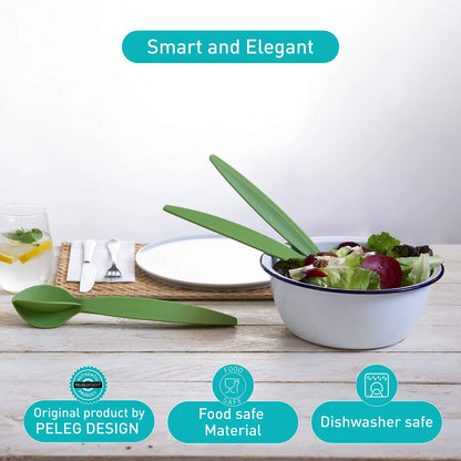 Peleg Design posate insalata 2 in 1 acciaio colore verde - spremiagrumi da cucina