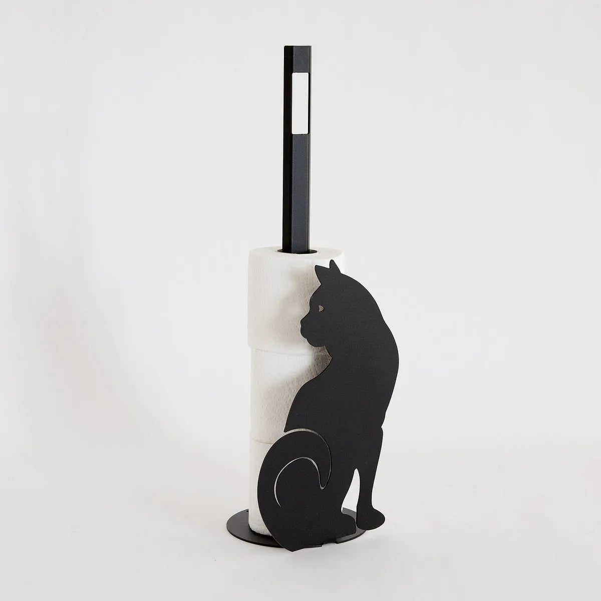 Arti & Mestieri porta rotolo carta igienica Gatto in ferro colore terra - design italiano