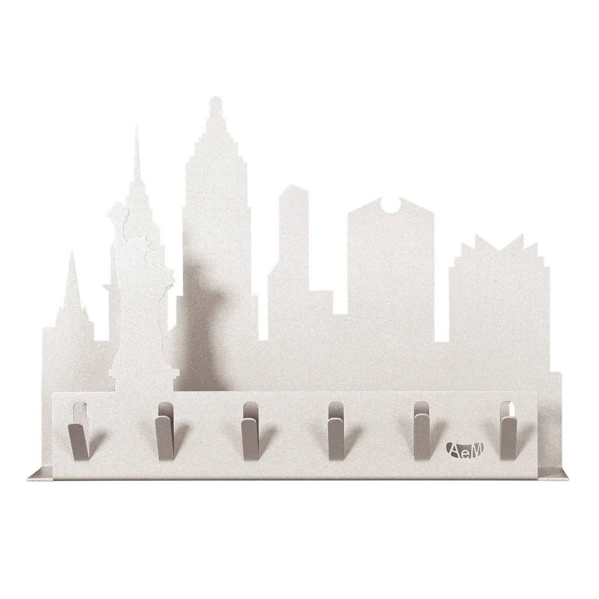 Arti & Mestieri Portachiavi moderno da parete New York ferro Alluminio Nero con skyline