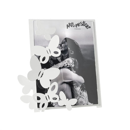 Arti & Mestieri portafoto design Butterfly piccolo ferro farfalle Beige Bianco