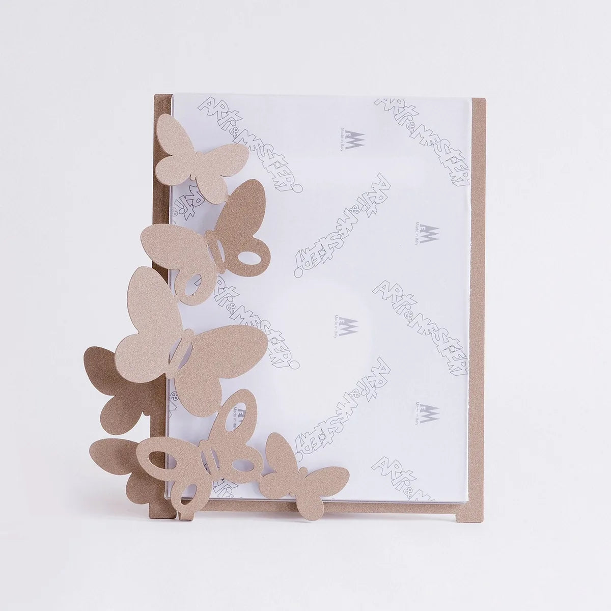 Arti & Mestieri portafoto design Butterfly piccolo ferro farfalle Beige Bianco