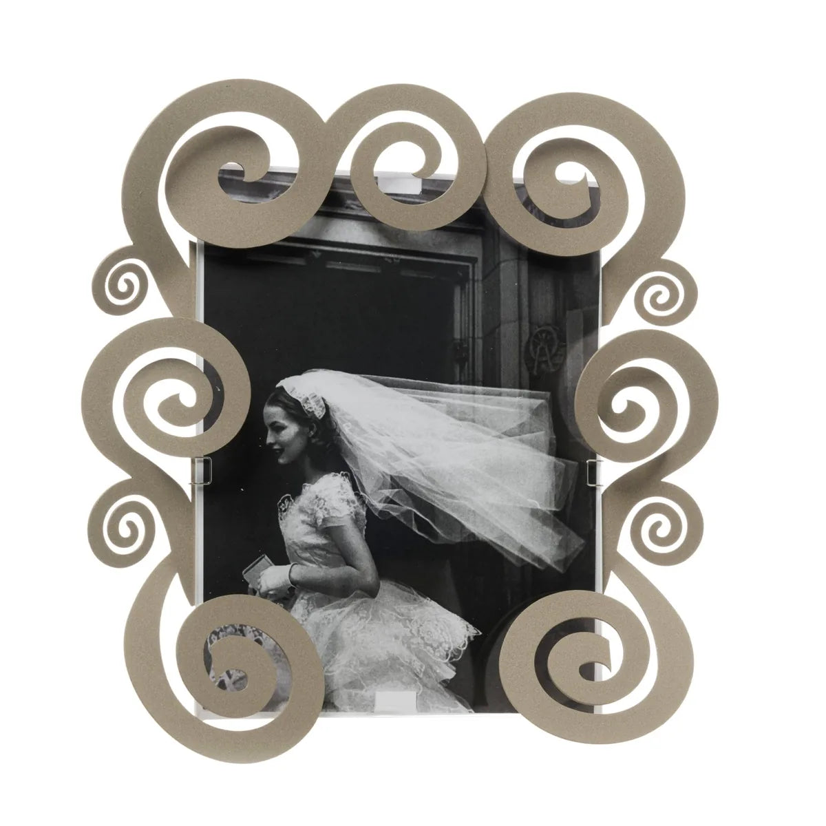 Arti & Mestieri Cornice Portafoto Cloe ferro Beige design riccioli