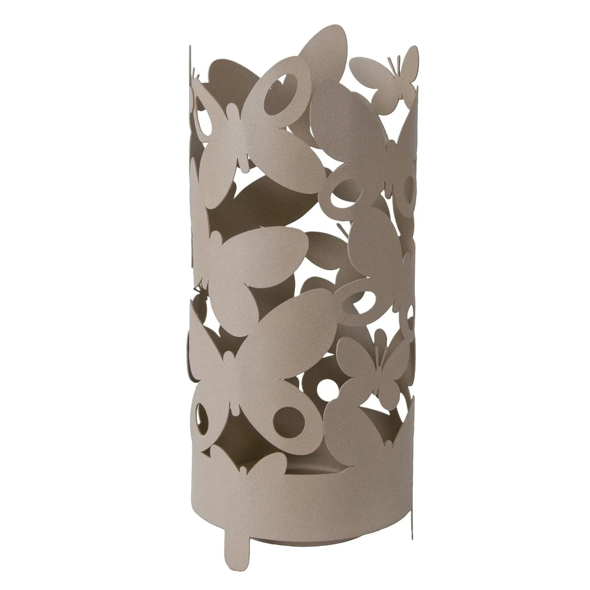 Arti & Mestieri portaombrelli design Butterfly ferro con farfalle decorative, disponibile in Beige e Bianco