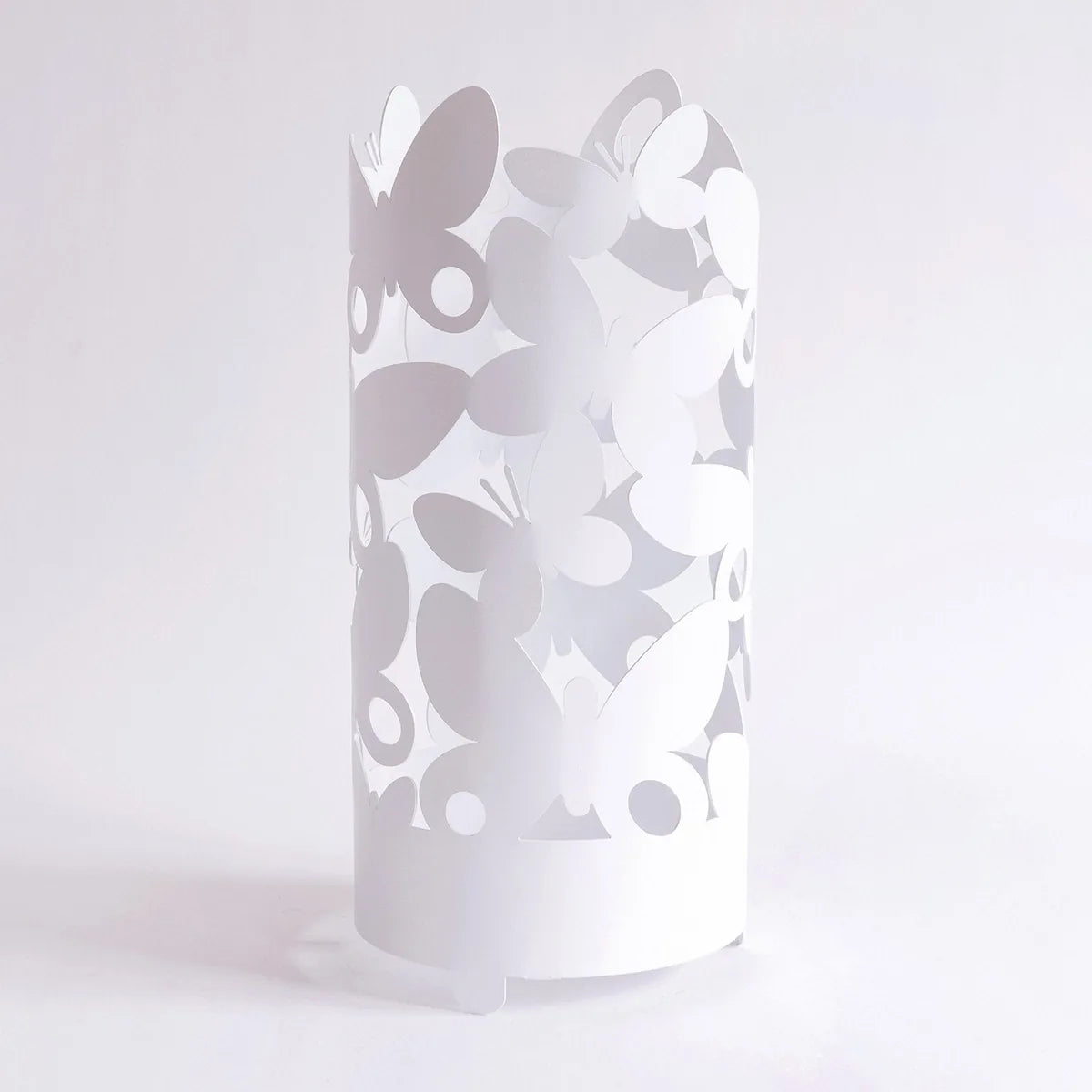 Arti & Mestieri portaombrelli design Butterfly ferro con farfalle decorative, disponibile in Beige e Bianco