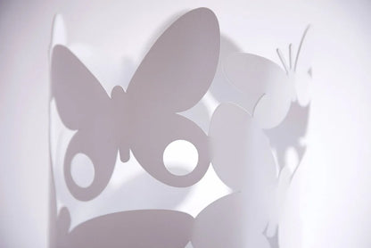 Arti & Mestieri portaombrelli design Butterfly ferro con farfalle decorative, disponibile in Beige e Bianco