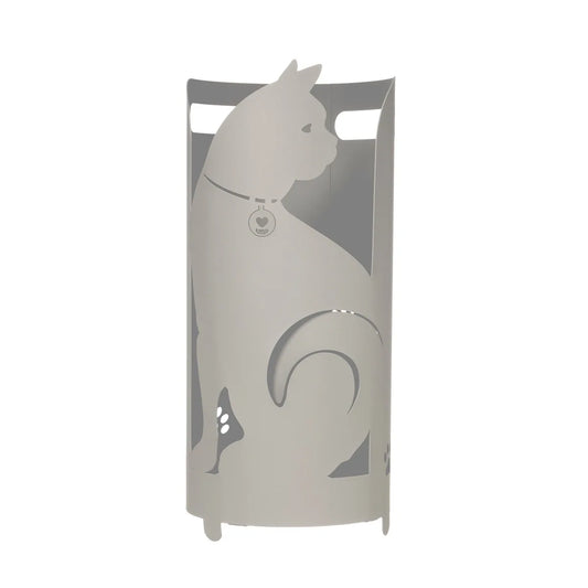 Arti & Mestieri portaombrelli design gatto ferro nero e fango 23x55 cm