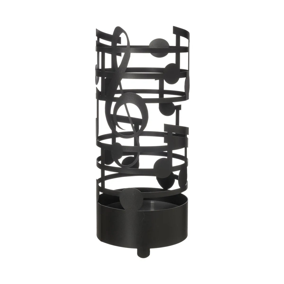 Arti & Mestieri portaombrelli moderno design note musicali cilindrico bianco nero