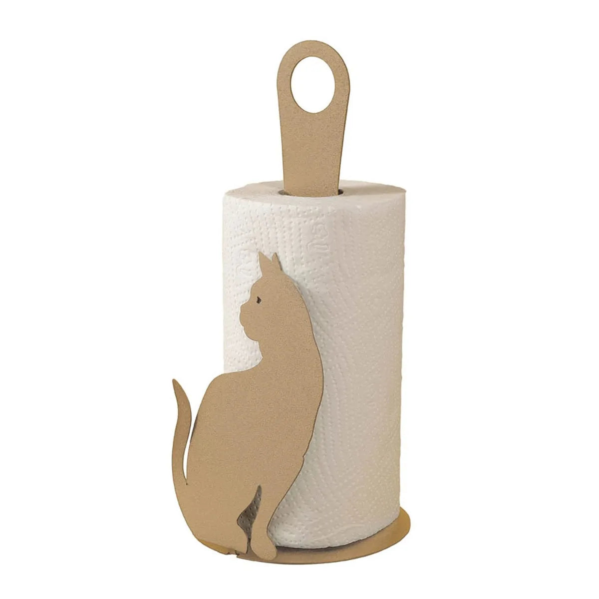 Arti & Mestieri Porta Rotoli da Cucina Gatto in ferro, Bianco e Nero - Design italiano