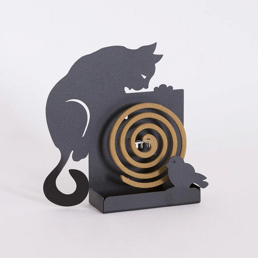 Arti & Mestieri Porta Zampirone Gatto da Tavolo ferro verniciato nero