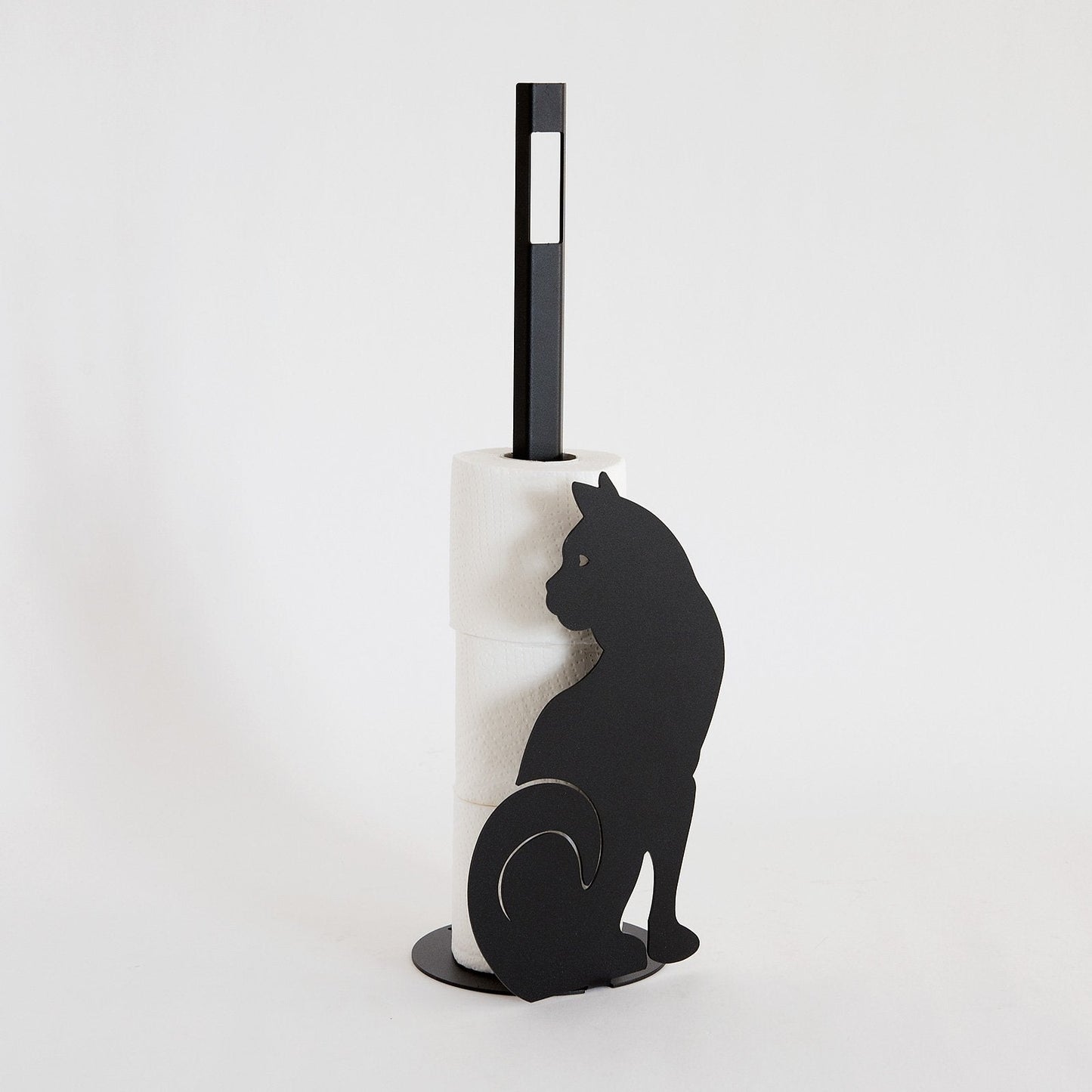 Arts et artisanat - Porte-rouleau de papier toilette « Chat » Terre
