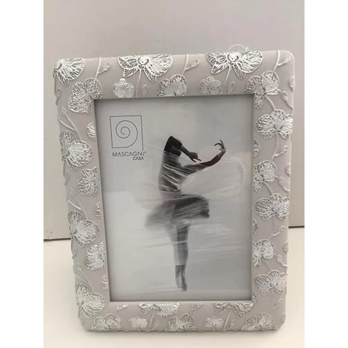Mascagni portafoto 13x18 bianco con decori