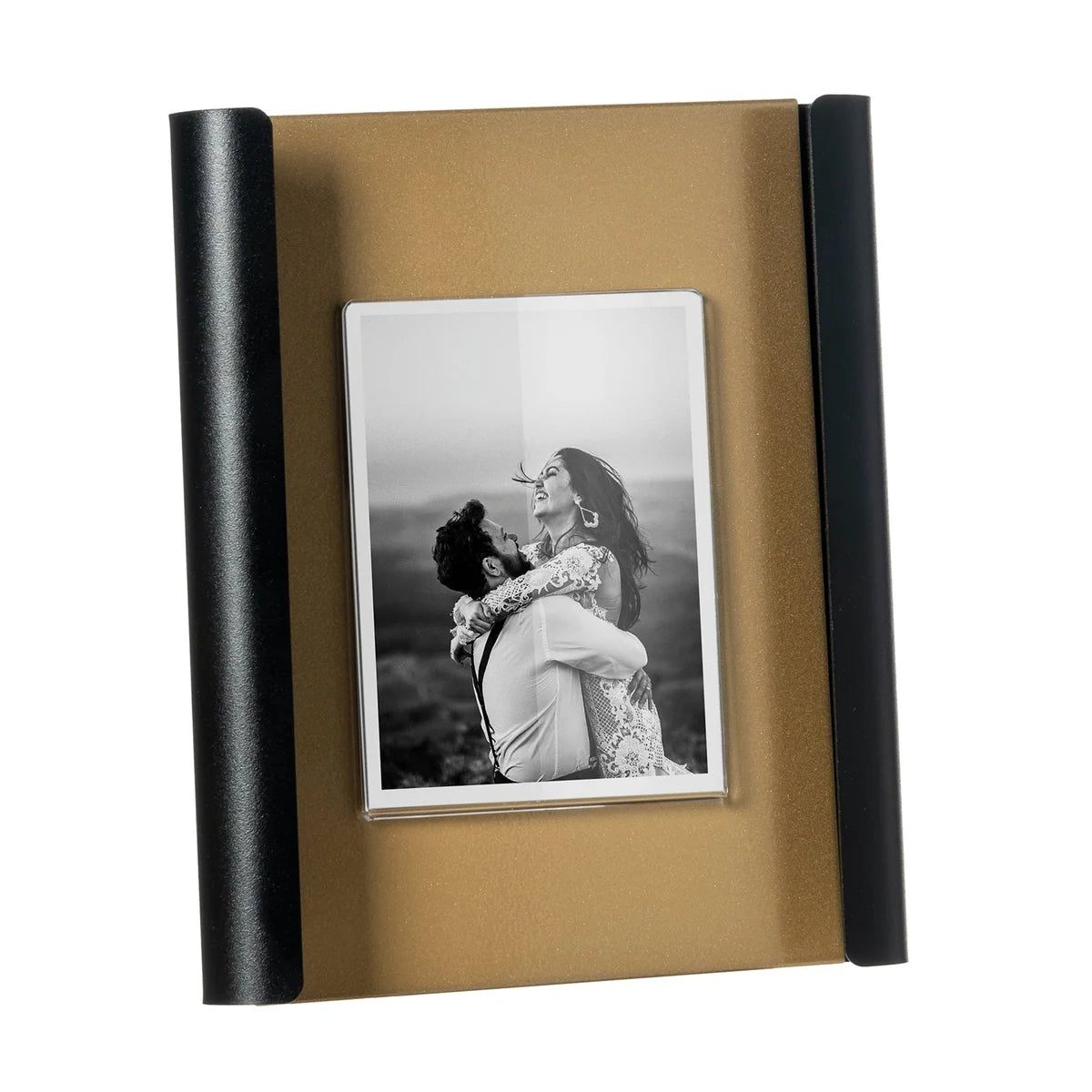 Arti & Mestieri Portafoto Design Angel Grande ferro Oro laccato Nero