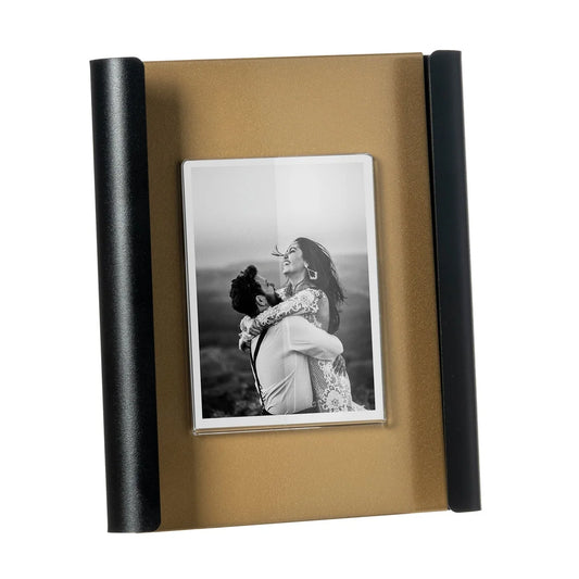 Arti & Mestieri Portafoto Design Angel Grande ferro Oro laccato Nero