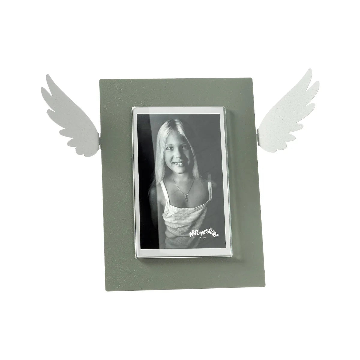 Arti & Mestieri Portafoto Icaro Piccolo design con ali stilizzate, cornice minimalista Made in Italy