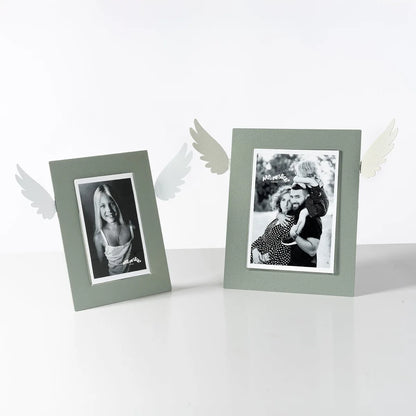Arti & Mestieri Portafoto Icaro Piccolo design con ali stilizzate, cornice minimalista Made in Italy
