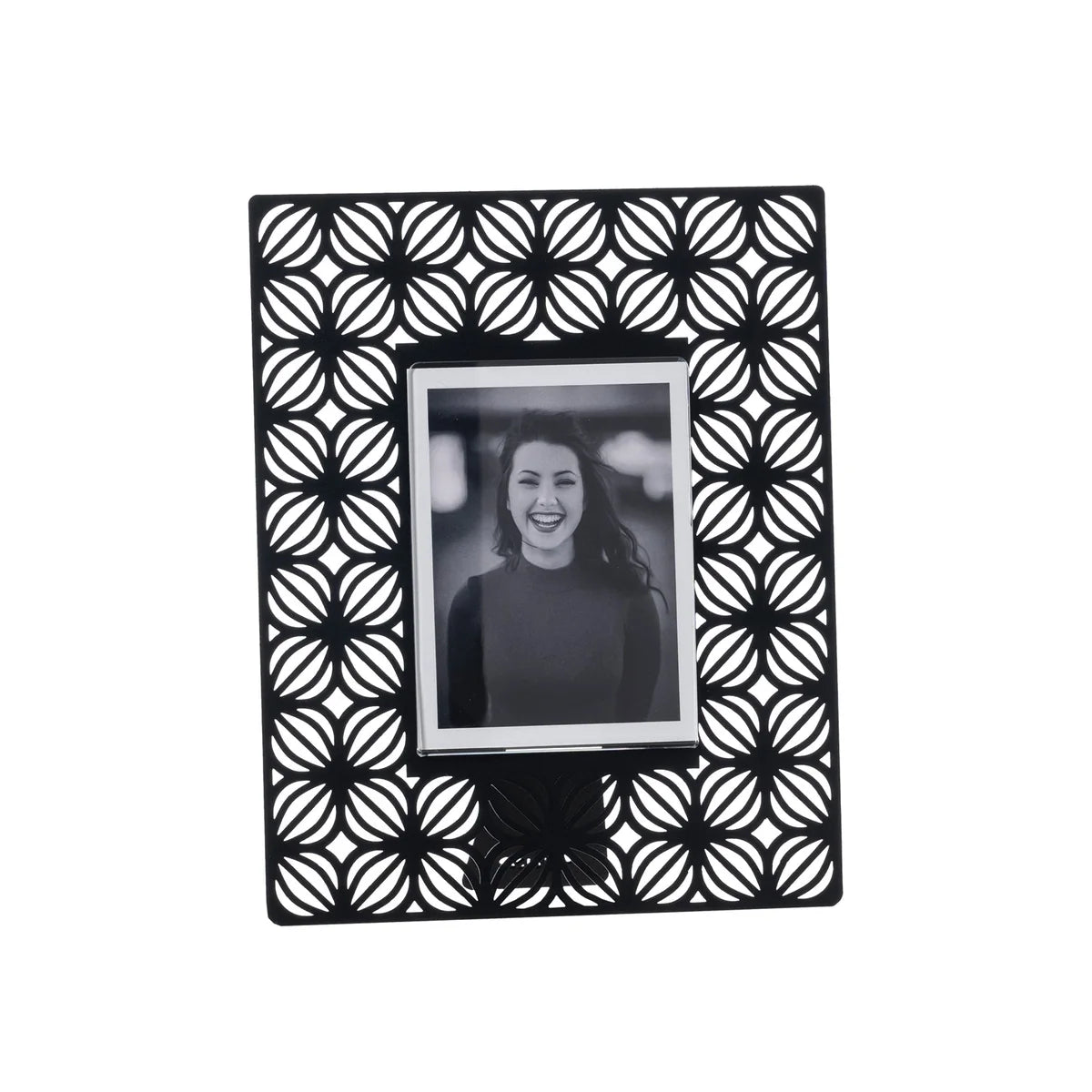 Arti & Mestieri Portafoto Ikat piccolo ferro nero con decorazioni trafo