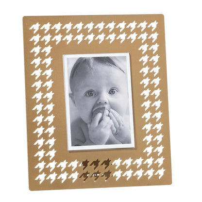 Arti & Mestieri Portafoto Pied De Poule Grande ferro traforato - disponibile in Nero, Oro, Sabbia, Bianco marmo