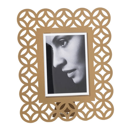 Arti & Mestieri portafoto design Zen Grande in ferro nero, bianco marmo, oro laccato e sabbia