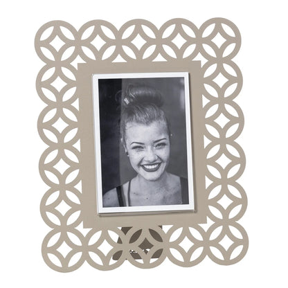 Arti & Mestieri portafoto design Zen Grande in ferro nero, bianco marmo, oro laccato e sabbia