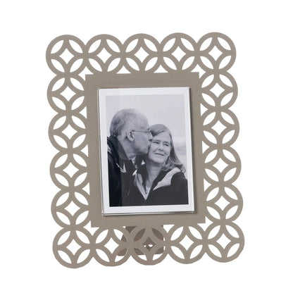 Arti & Mestieri Portafoto Zen Piccolo ferro nero con cornice traforata geometrica
