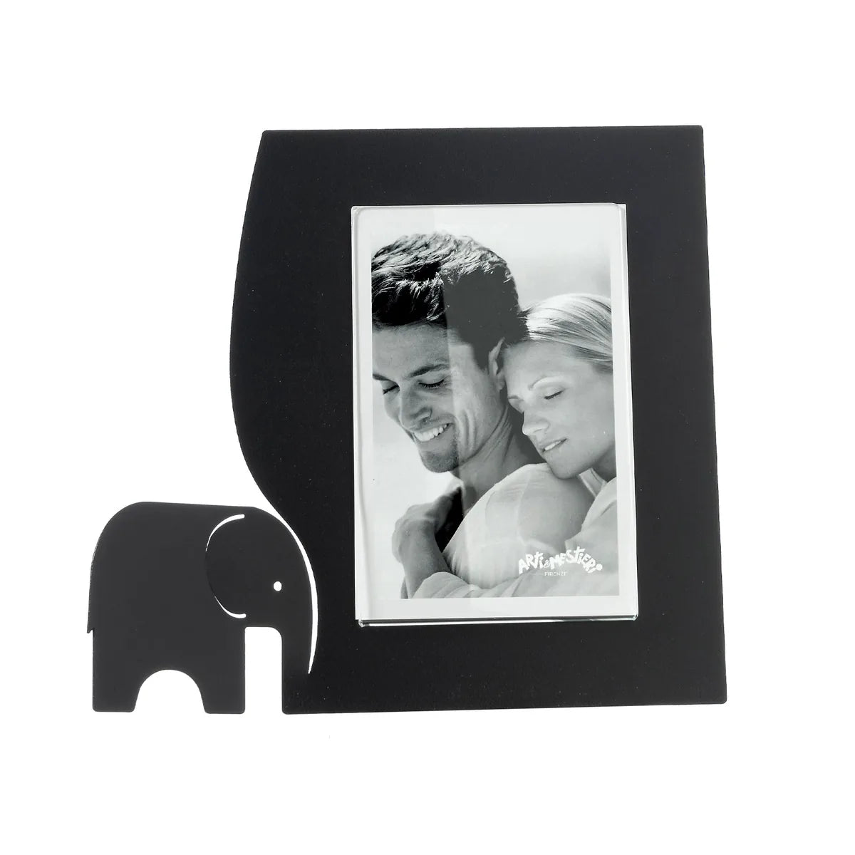 Arti & Mestieri Portafoto Elefantino Piccolo con sagoma elefante, cornice minimalista 23,5x21,5 cm