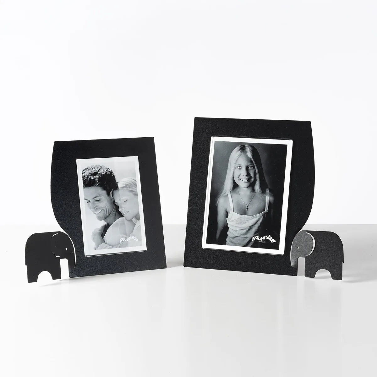Arti & Mestieri Portafoto Elefantino Piccolo con sagoma elefante, cornice minimalista 23,5x21,5 cm