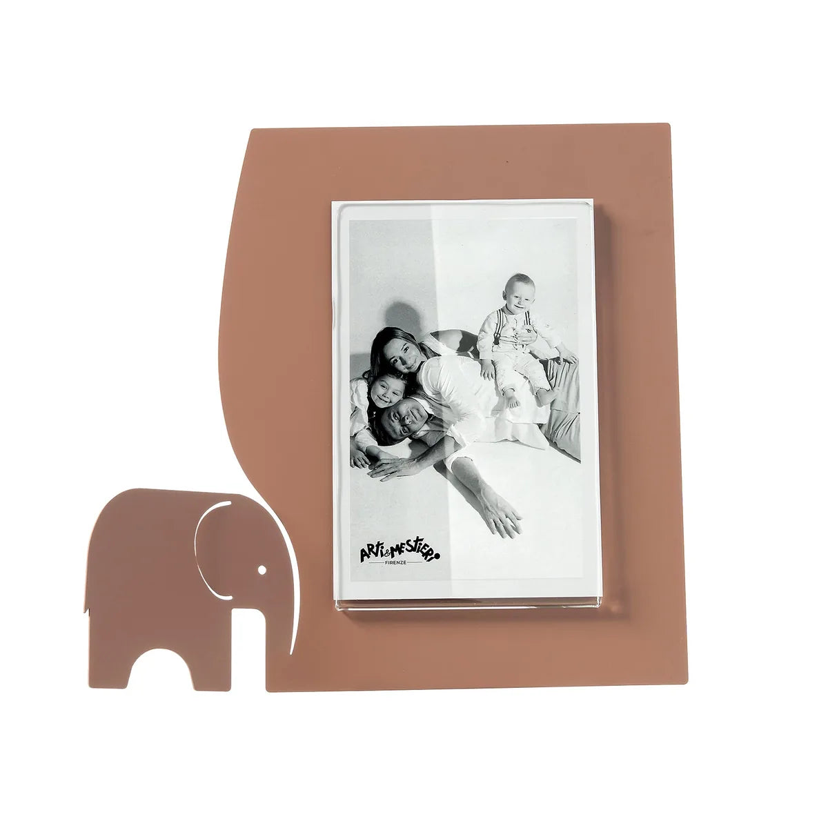 Arti & Mestieri Portafoto Elefantino Piccolo con sagoma elefante, cornice minimalista 23,5x21,5 cm