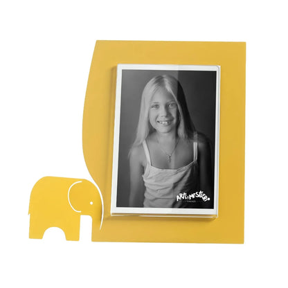 Arti & Mestieri Portafoto Elefantino Piccolo con sagoma elefante, cornice minimalista 23,5x21,5 cm