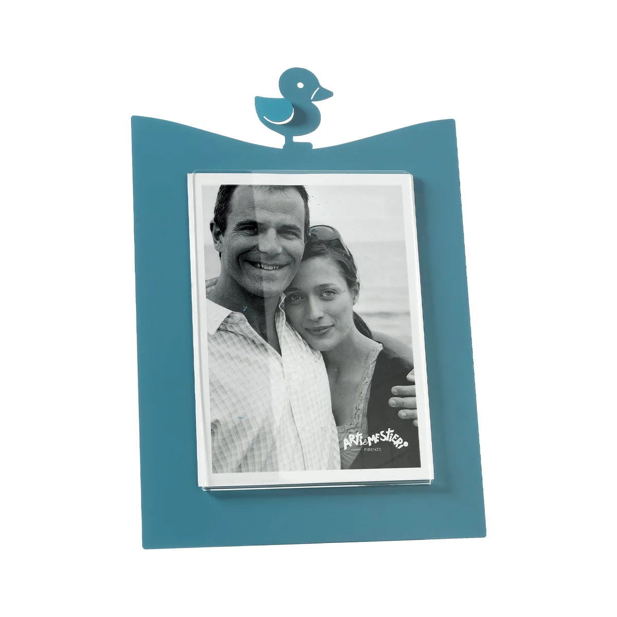 Arti & Mestieri Portafoto Paperella Piccolo in legno, design minimalista con decorazione paperella
