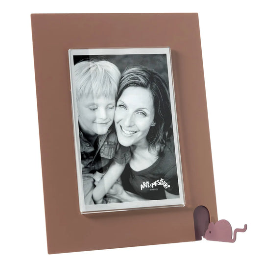 Arti & Mestieri Portafoto Topino Grande con sagoma di topolino, cornice minimalista in legno