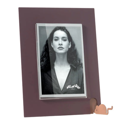 Arti & Mestieri Portafoto Topino Grande con sagoma di topolino, cornice minimalista in legno