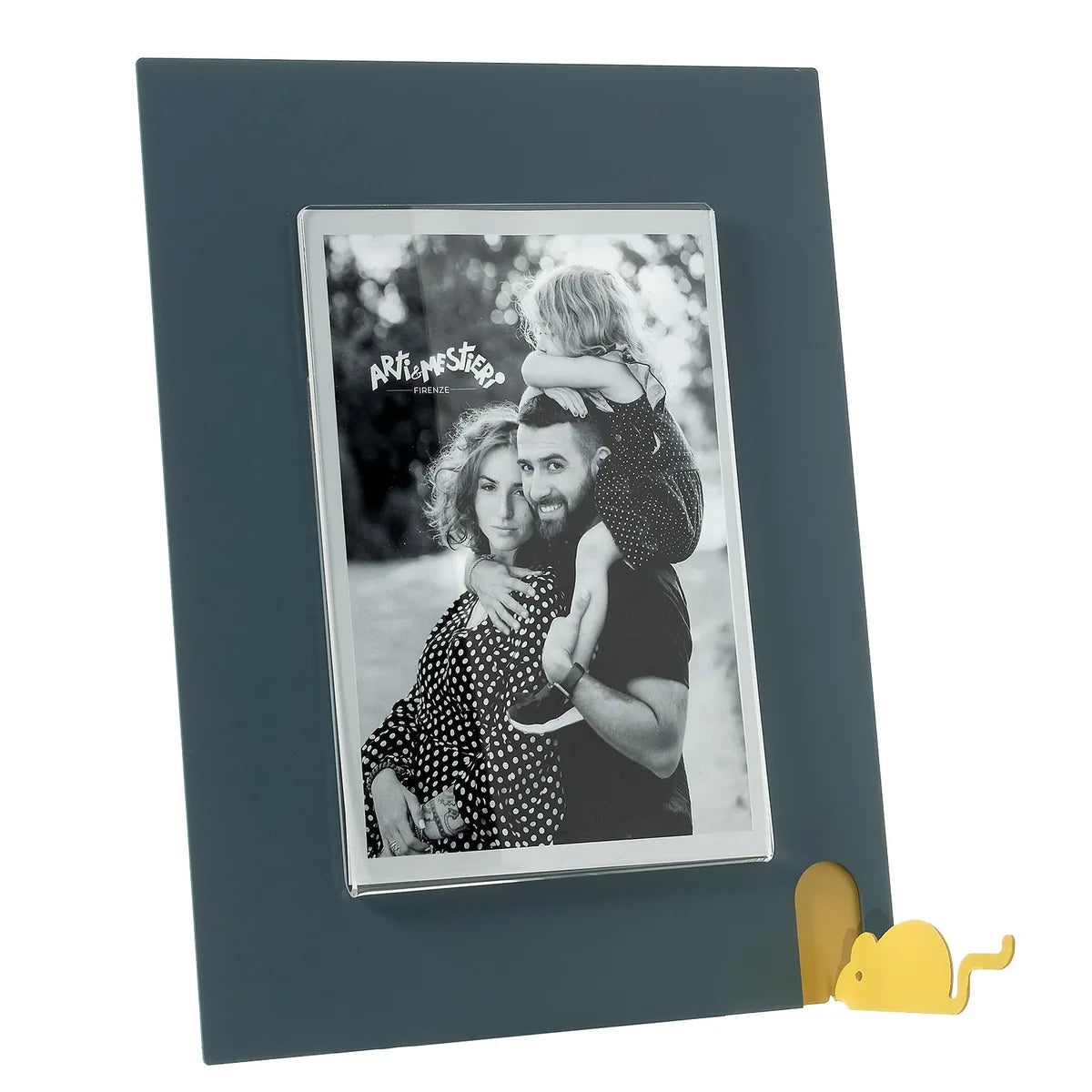 Arti & Mestieri Portafoto Topino Grande con sagoma di topolino, cornice minimalista in legno