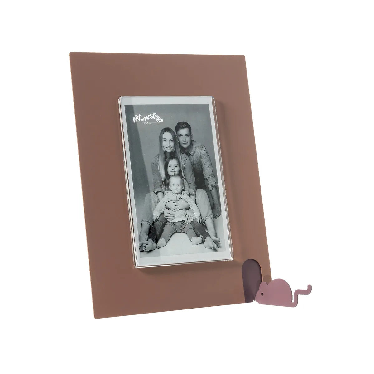 Arti & Mestieri Portafoto Topino Piccolo con dettaglio topolino in legno, design minimalista
