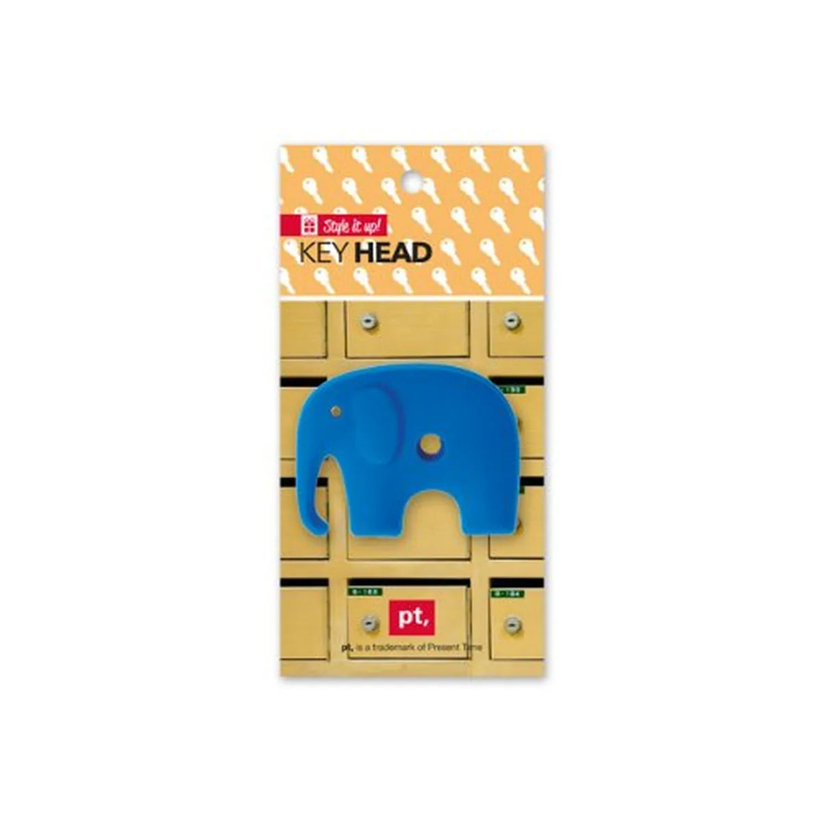 Present Time portachiavi lefante blu gomma flessibile con perline