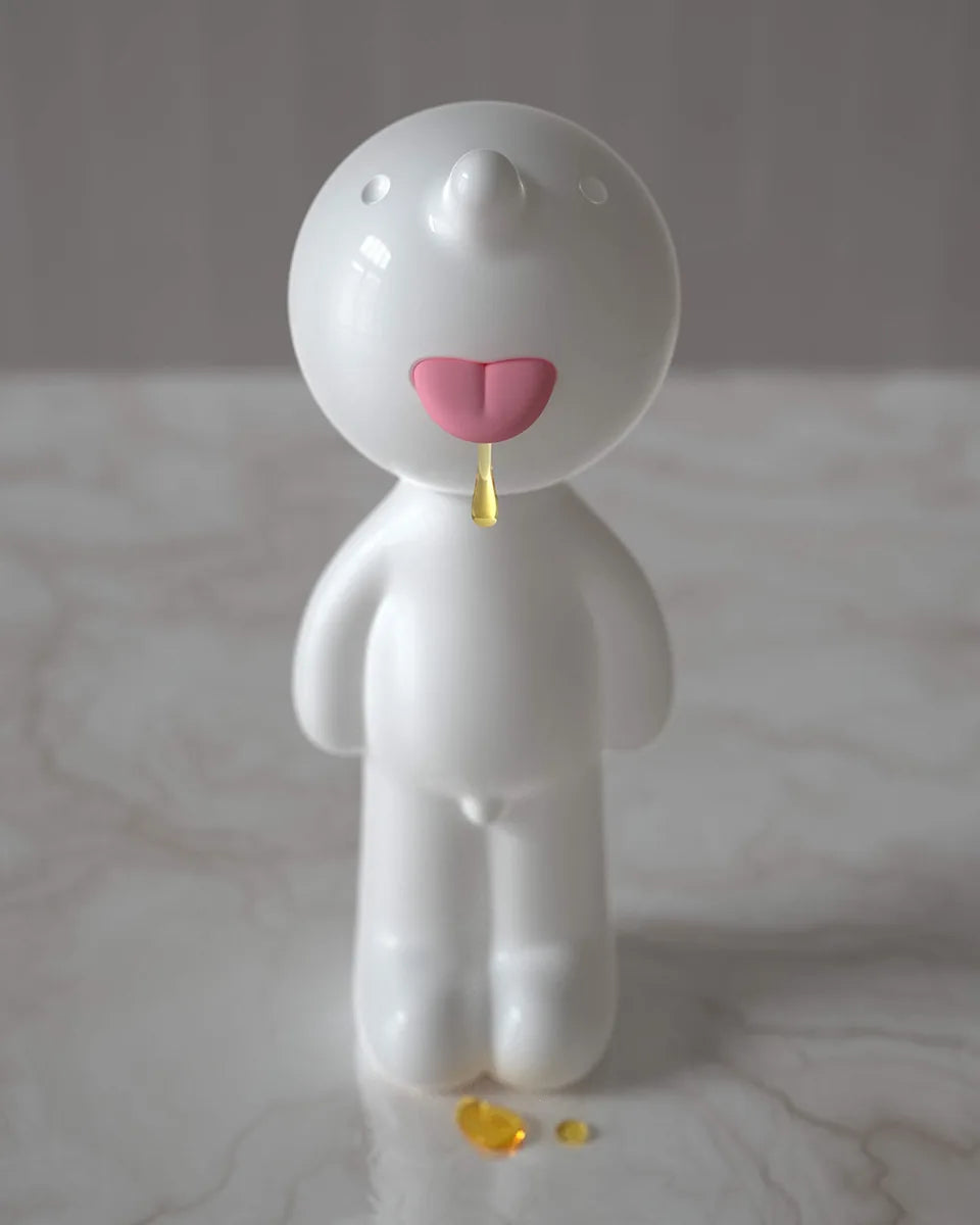 Propaganda Mr. P dispenser di sapone rosso e bianco in plastica