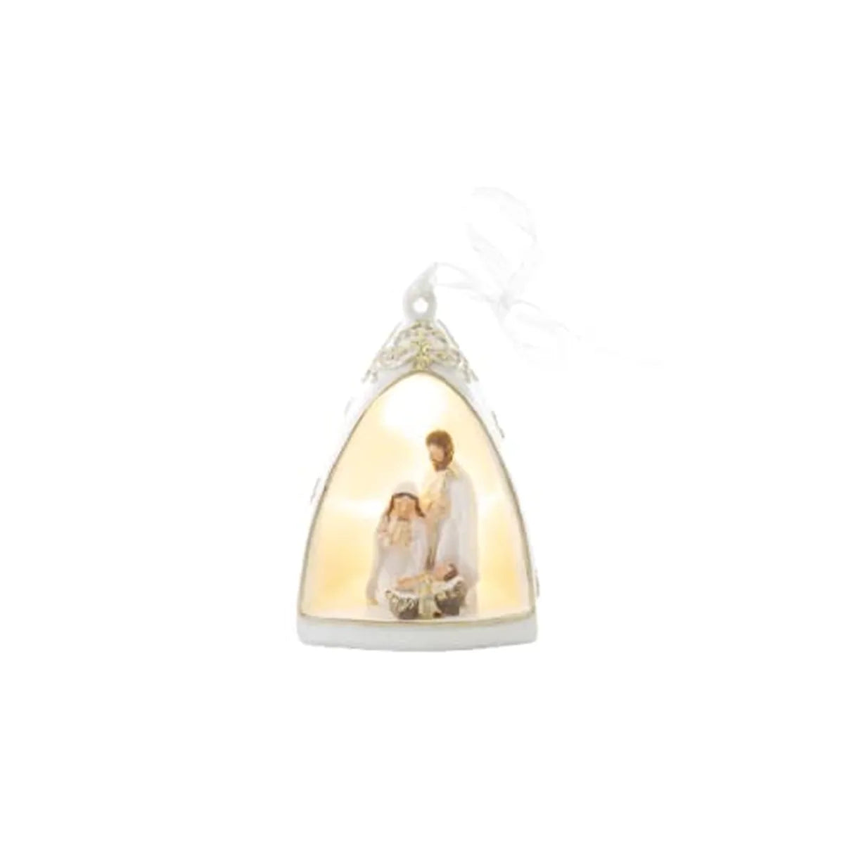 PuntoCasaStore Capanna Led Bianca natività resina 6x10 cm con illuminazione