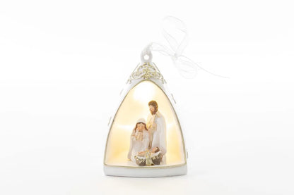 PuntoCasaStore Capanna Led Bianca natività resina 6x10 cm con illuminazione