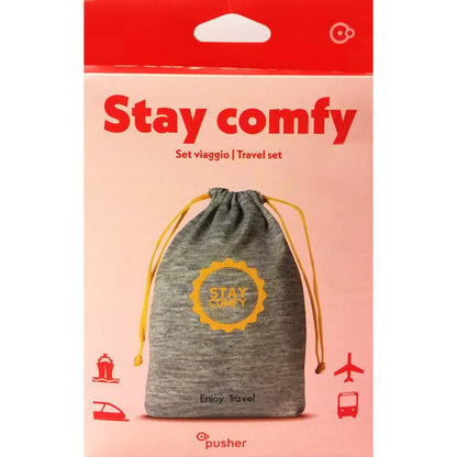 Pusher Stay Comfy Set Da Viaggio in cotone con mascherina, cuscino e tappi - Stilmobili