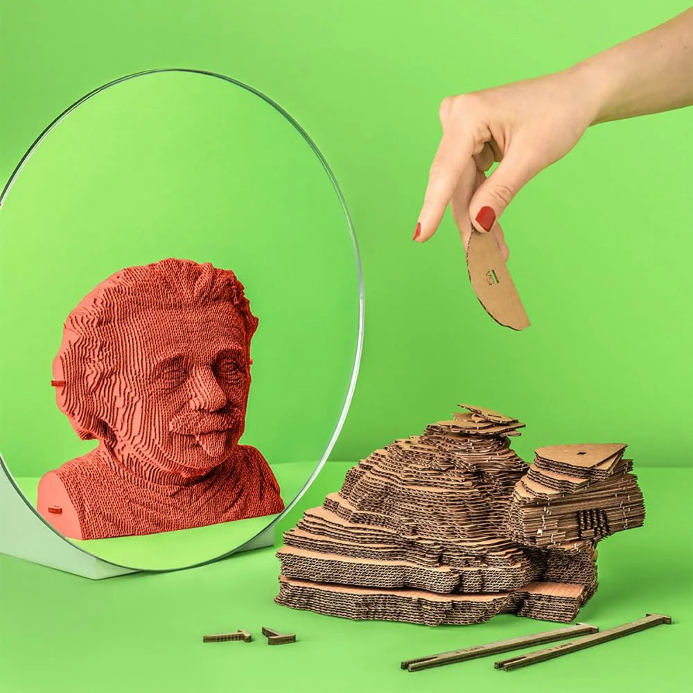 Cartonic Puzzle 3D Albert Einstein in cartone, 172 pezzi, altezza 17,9 cm