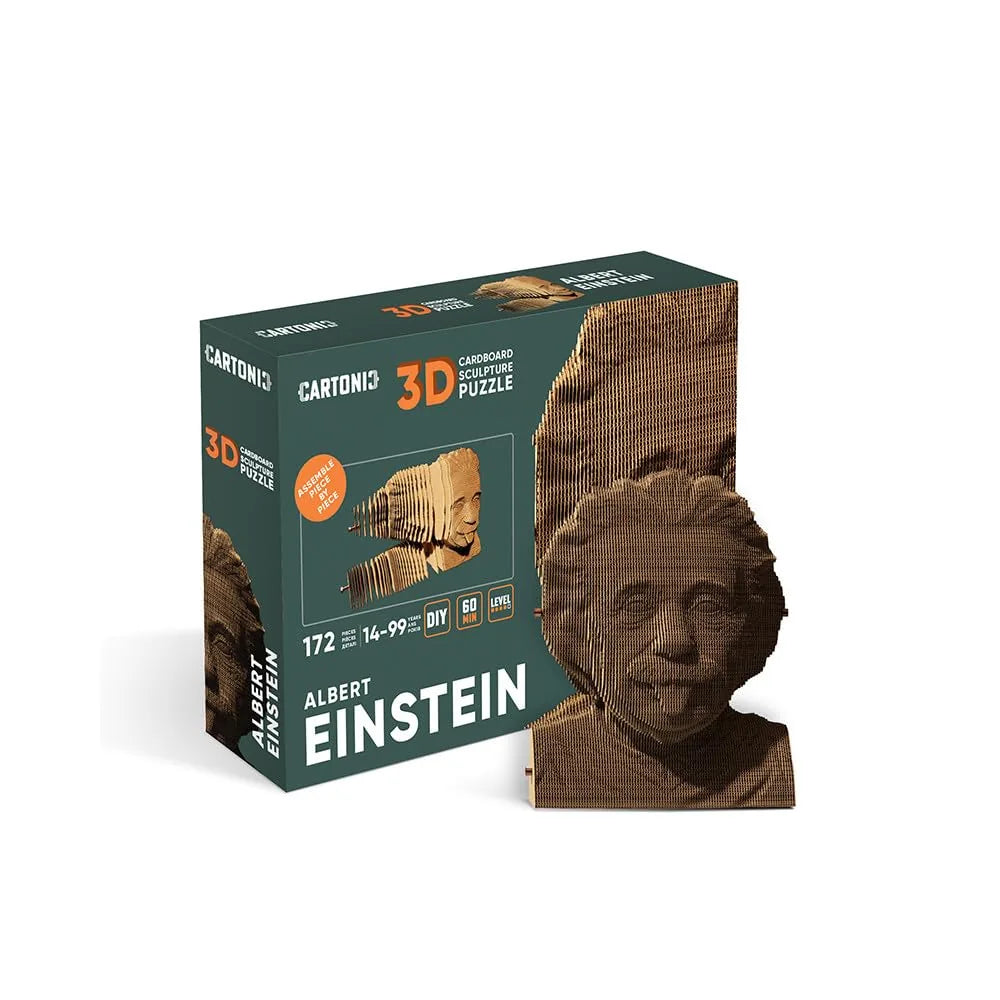 Cartonic Puzzle 3D Albert Einstein in cartone, 172 pezzi, altezza 17,9 cm