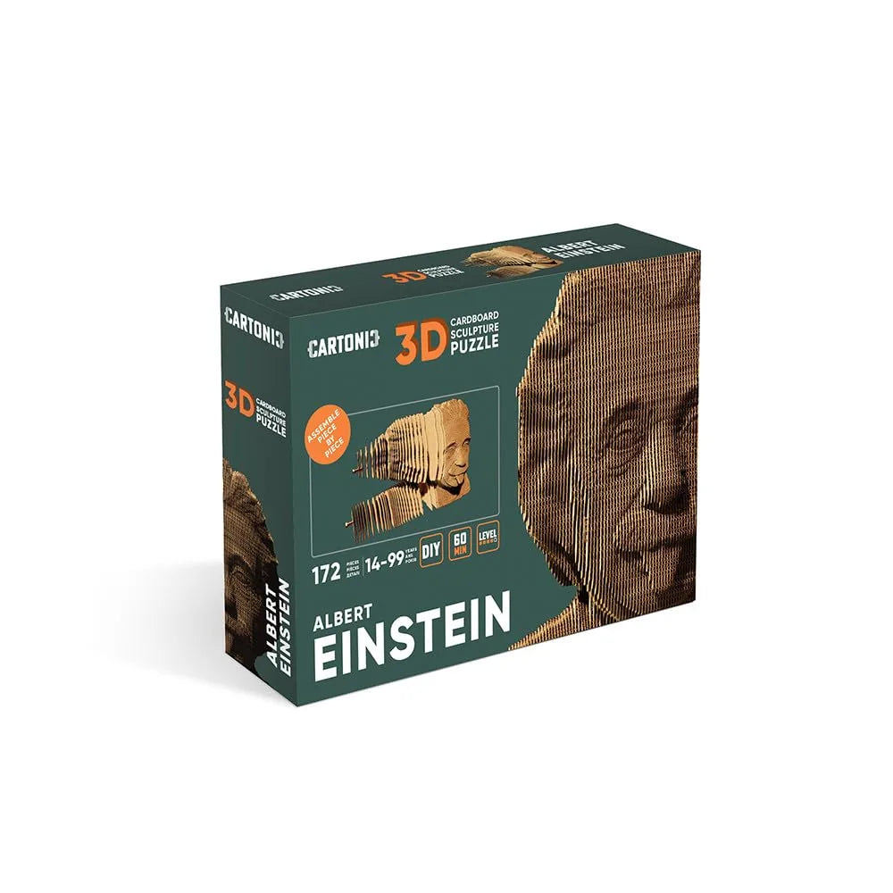 Cartonic Puzzle 3D Albert Einstein in cartone, 172 pezzi, altezza 17,9 cm