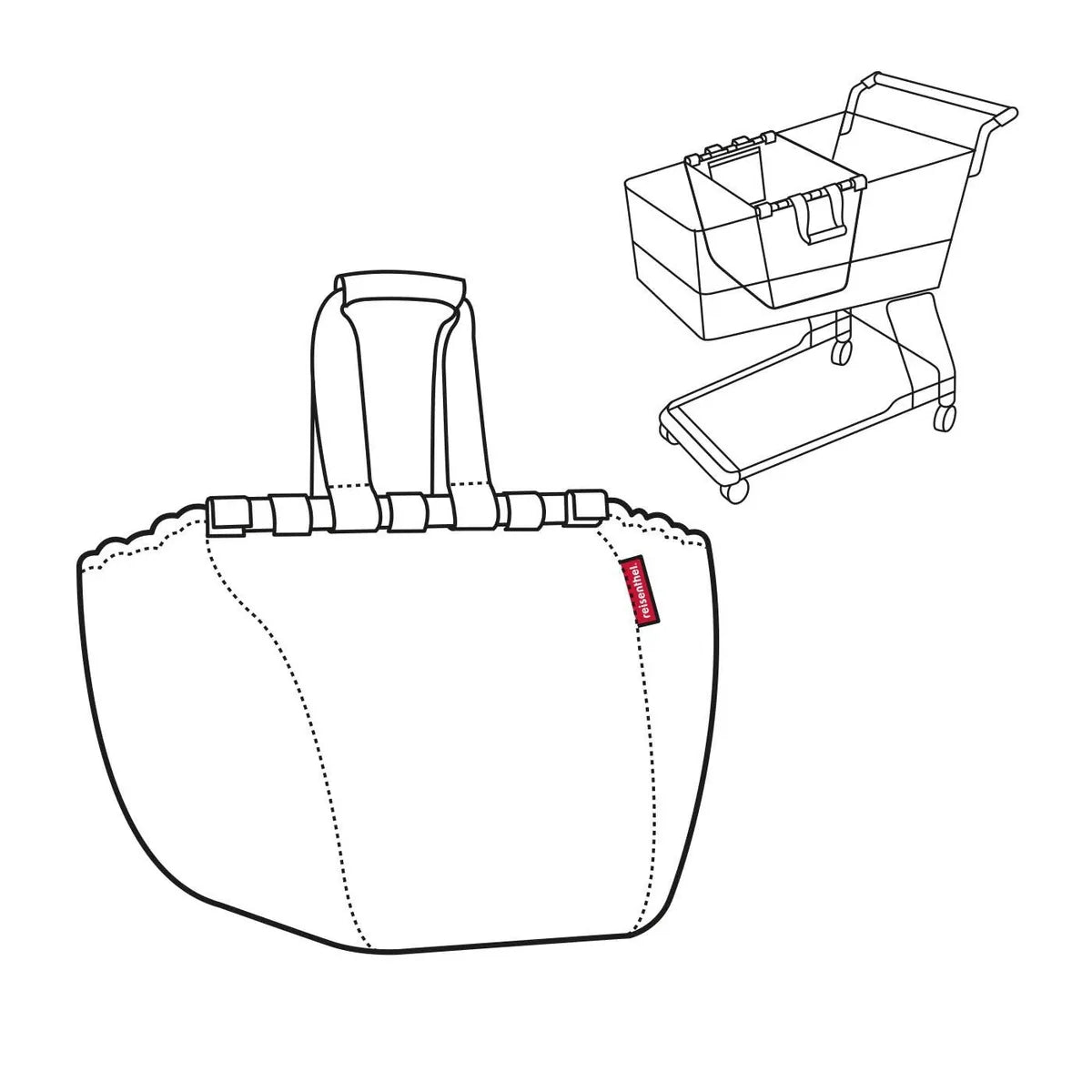 Reisenthel Borsa Shopper 30L rosso con manici imbottiti e aggancio carrello