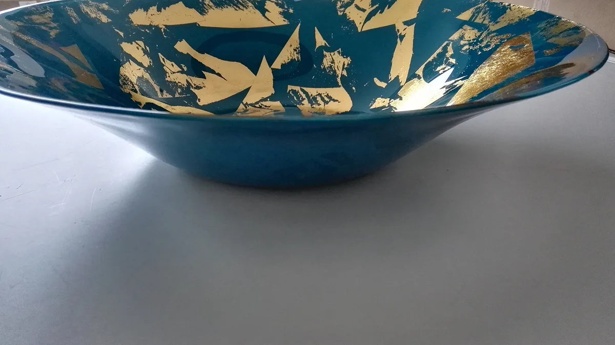 Scherzer centrotavola in vetro 41,5cm colore Chic Blu - design elegante per la tavola