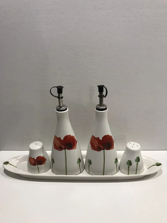 Scherzer Menage Pavots d'Orient, servizio da tavola in ceramica con decoro orientale