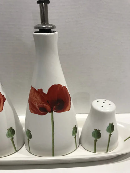 Scherzer Menage Pavots d'Orient, servizio da tavola in ceramica con decoro orientale