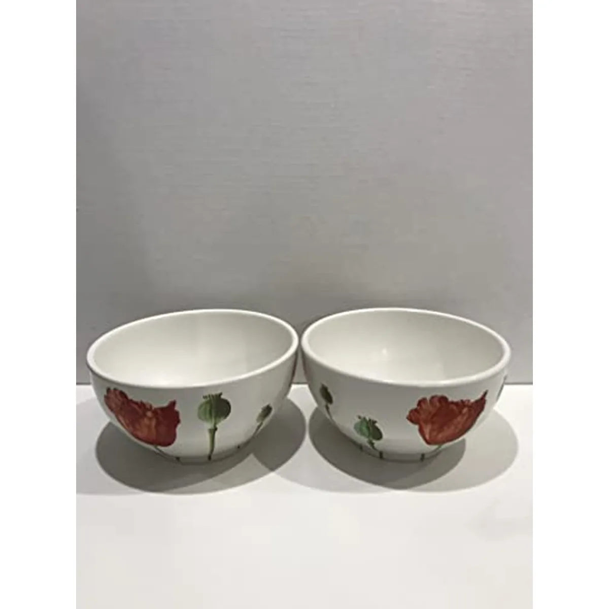 Scherzer Set 2 Coppette Pavots d'Orient in ceramica con motivo floreale orientale