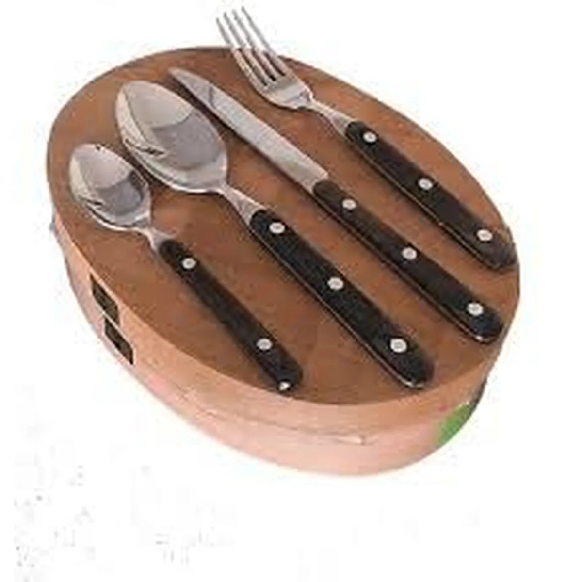 Cutting set 18 posate acciaio inox e legno design italiano