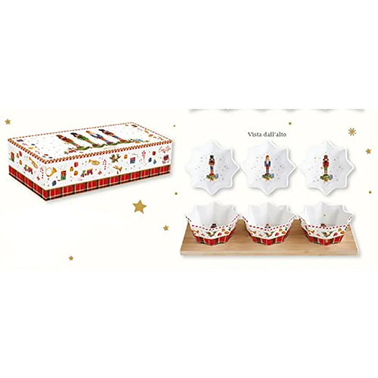 Easy Life Set Aperitivo Natalizio in vetro e ceramica - design italiano per la tavola